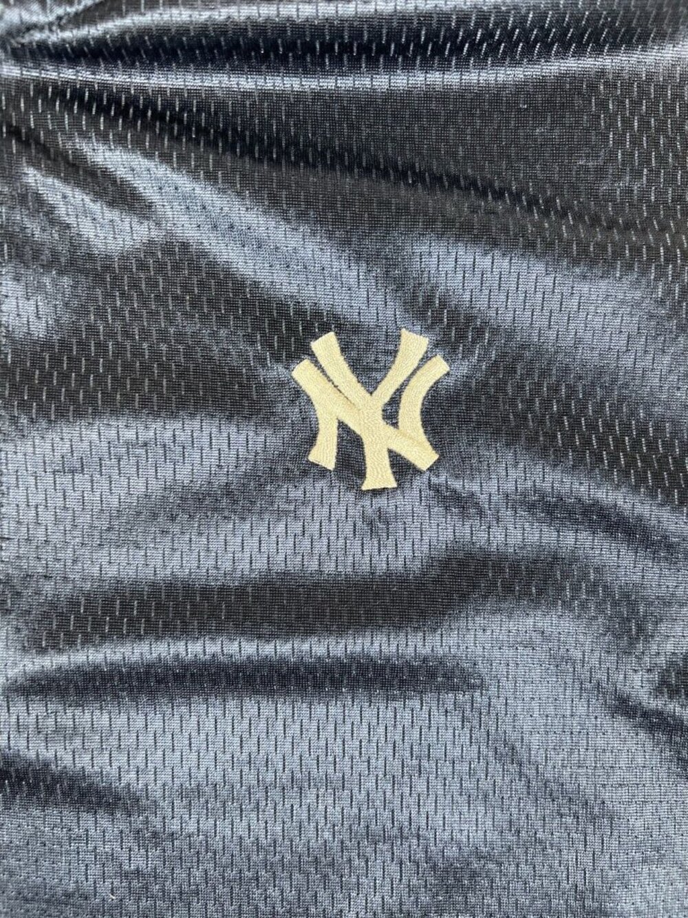 New York Yankees Men Medium Navy Blue Mesh Polo Shirt Stitches MLB Baseball - Picture 4 of 7